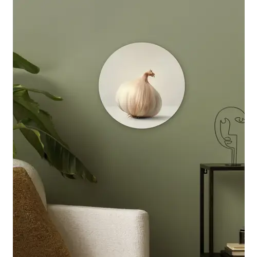 Knoflook - Natuurlijk - Beige Wandcirkel plexiglas klein -sfeer3