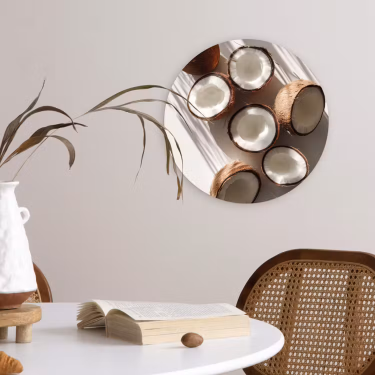 Kokosnoten - Bruin - Shaduw Wandcirkel plexiglas klein -sfeer4