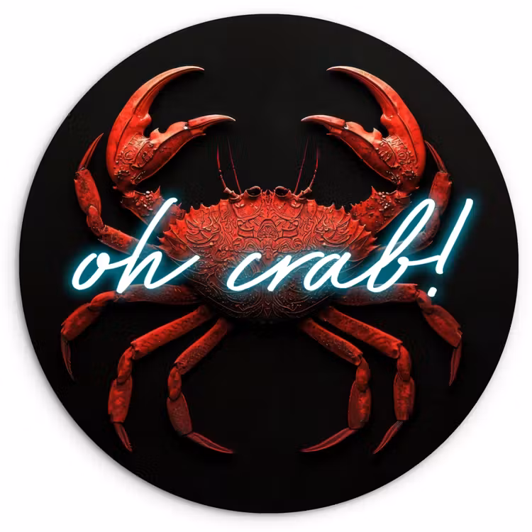 Krab - Rood - Neon - Quote Wandcirkel plexiglas klein -3d