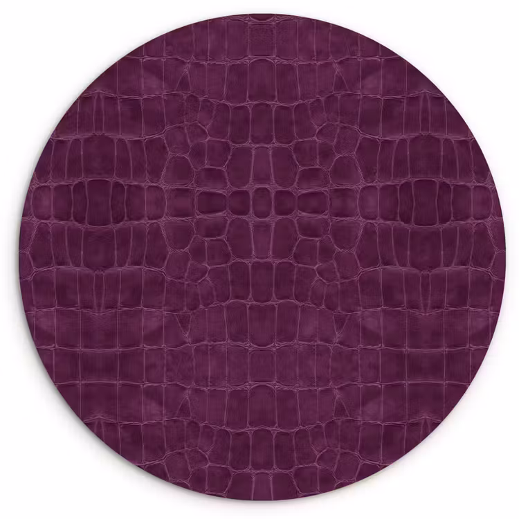 Krokodil - Leer - Aubergine - Paars Wandcirkel plexiglas klein 852 -3d