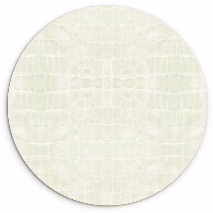 Krokodil - Leer - Ivoorwit Wandcirkel plexiglas klein 852 -3d