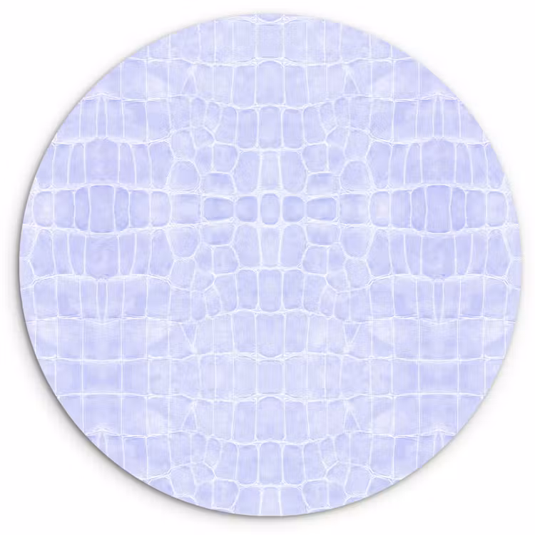 Krokodil - Leer - Pastel - Blauw Wandcirkel plexiglas klein 852 -3d