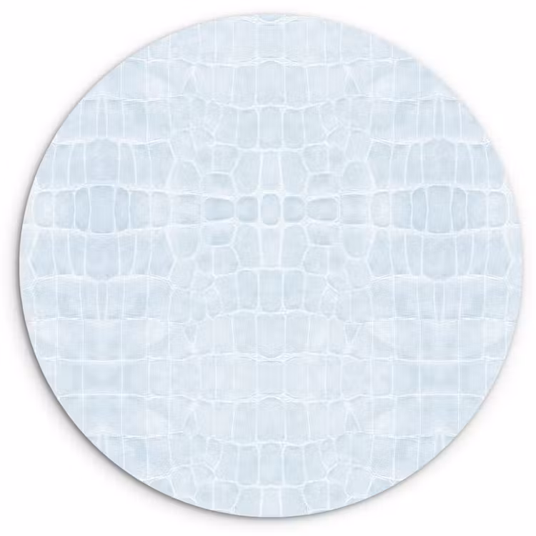 Krokodil - Leer - Pastel - Blauw Wandcirkel plexiglas klein 852 -3d