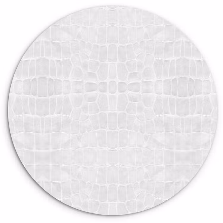 Krokodil - Leer - Wit Wandcirkel plexiglas klein 852 -3d