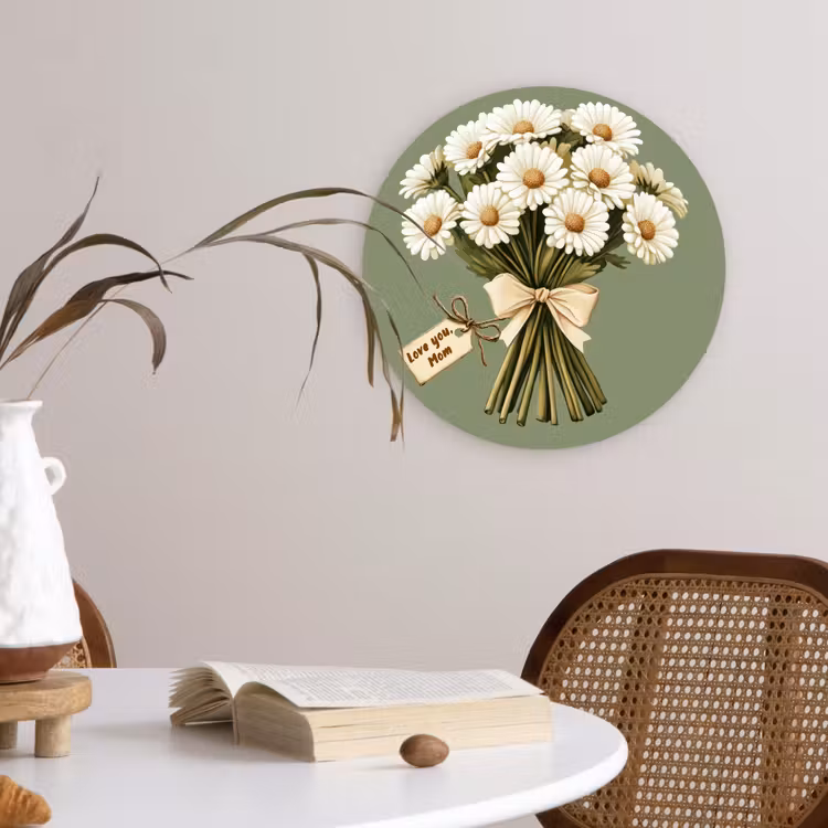 Lint - Boeket - Groen - Quote Wandcirkel plexiglas klein -sfeer4