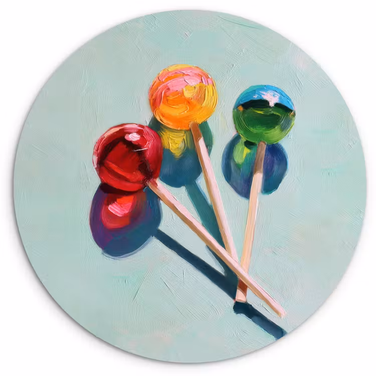 Lollys - Schaduw - Drie - Blauw Wandcirkel plexiglas klein -3d