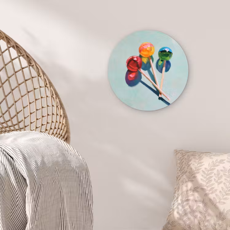 Lollys - Schaduw - Drie - Blauw Wandcirkel plexiglas klein -sfeer5