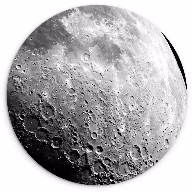 Muurcirkel glas - Maan - Kraters - Ruimte - Maan - Kraters - Ruimte Wandcirkel plexiglas klein