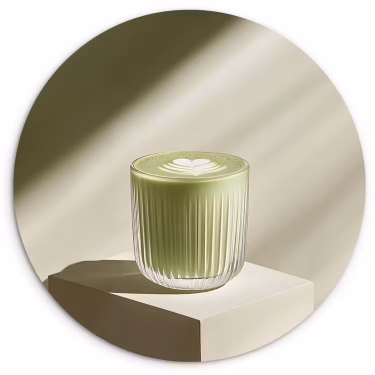 Matcha - Glas - Groen - Minimalistisch Wandcirkel plexiglas klein -3d