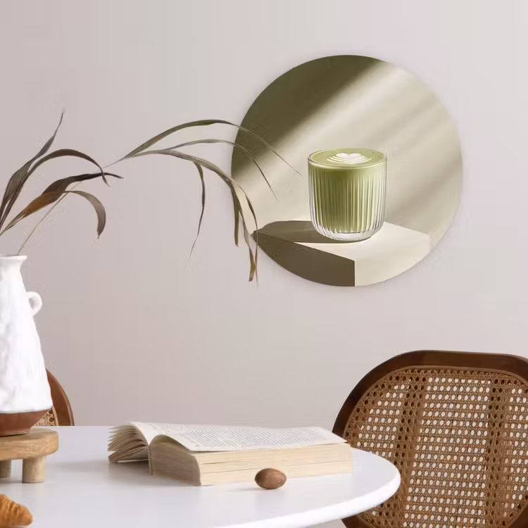Matcha - Glas - Groen - Minimalistisch Wandcirkel plexiglas klein -sfeer4