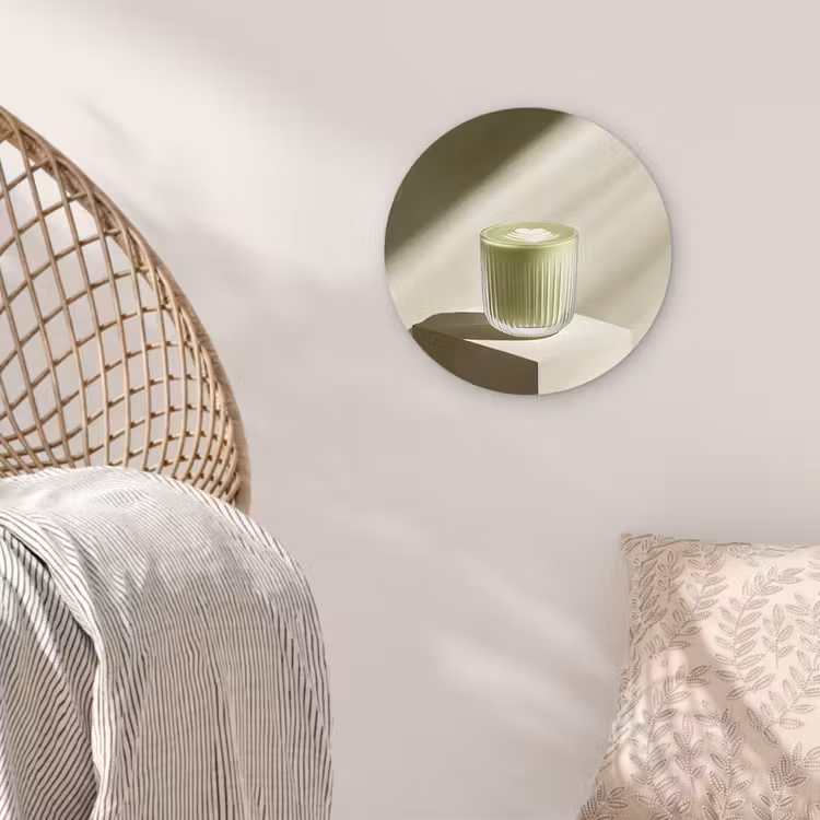 Matcha - Glas - Groen - Minimalistisch Wandcirkel plexiglas klein -sfeer5