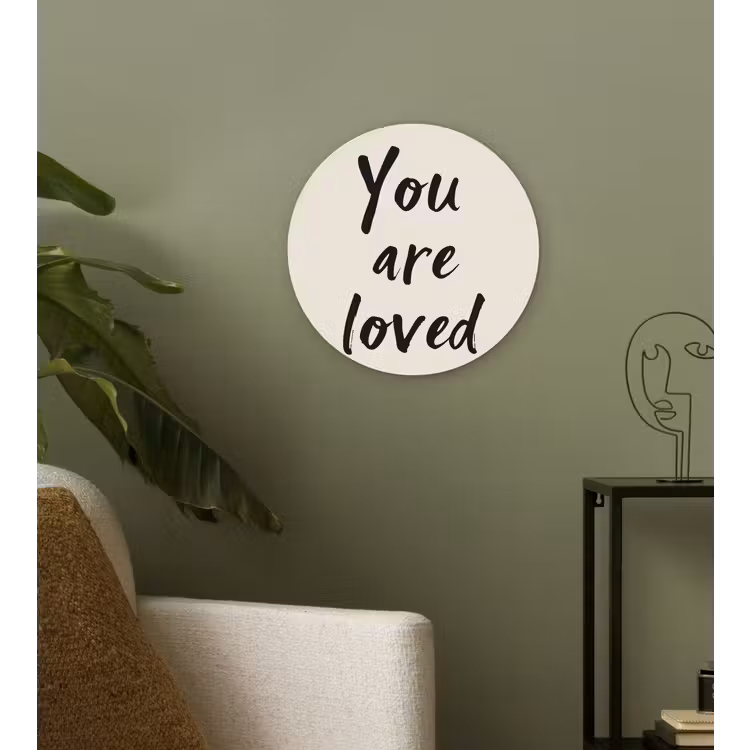 Minimalistisch - Beige - Love Wandcirkel plexiglas klein -sfeer3