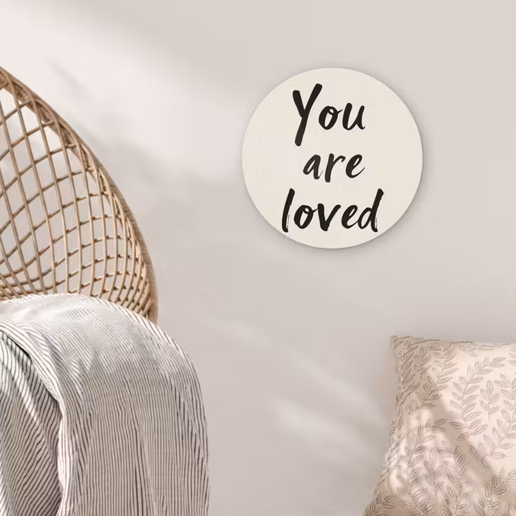 Minimalistisch - Beige - Love Wandcirkel plexiglas klein -sfeer5