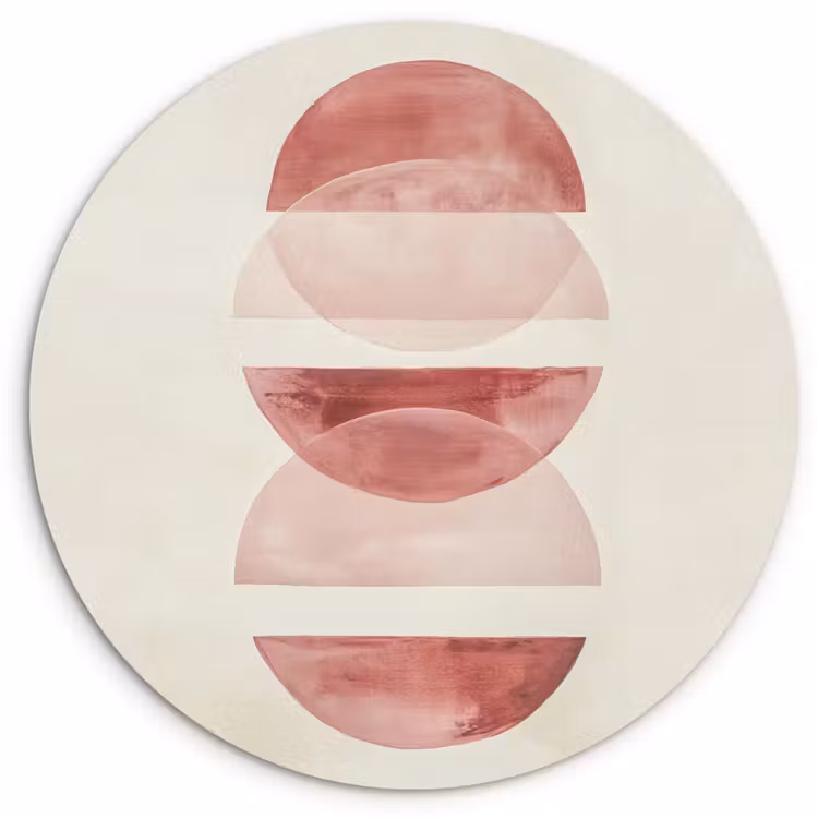 Minimalistisch - Cirkels - Roze Wandcirkel plexiglas klein -3d