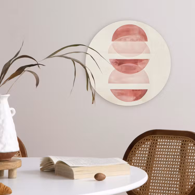 Minimalistisch - Cirkels - Roze Wandcirkel plexiglas klein -sfeer4