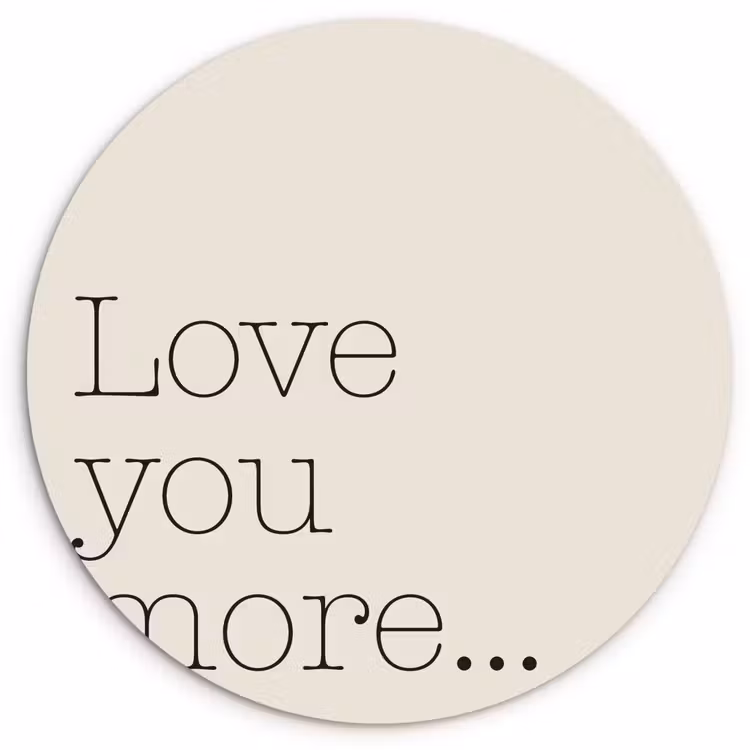 Minimalistisch - Love - Beige Wandcirkel plexiglas klein -3d