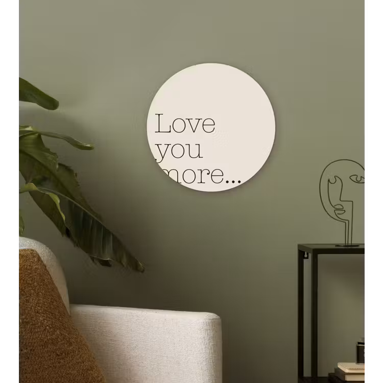 Minimalistisch - Love - Beige Wandcirkel plexiglas klein -sfeer3