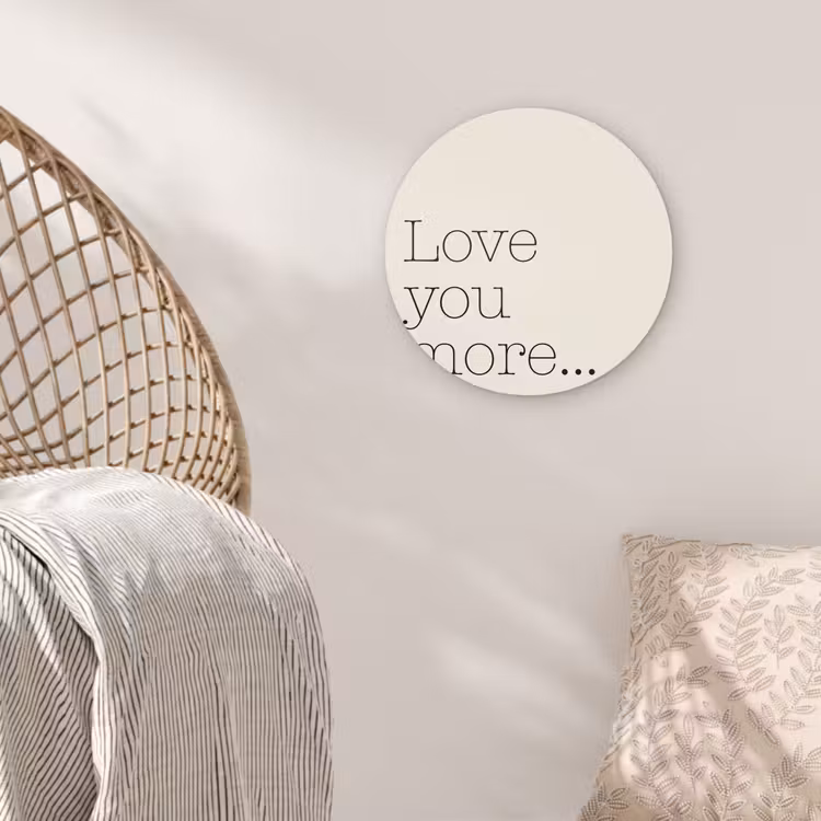 Minimalistisch - Love - Beige Wandcirkel plexiglas klein -sfeer5
