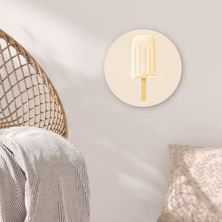 Minimalistisch - Waterijsje - Stokje - Beige Wandcirkel plexiglas klein -sfeer5