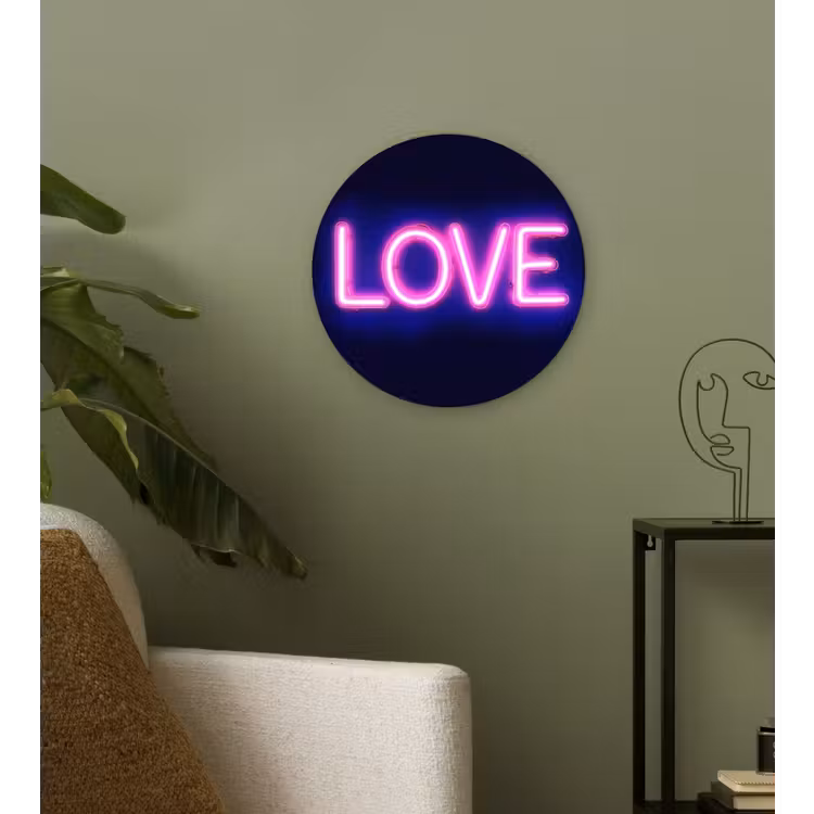 Neon - Love - Valentijn Wandcirkel plexiglas klein -sfeer3