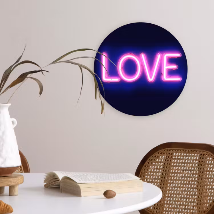 Neon - Love - Valentijn Wandcirkel plexiglas klein -sfeer4