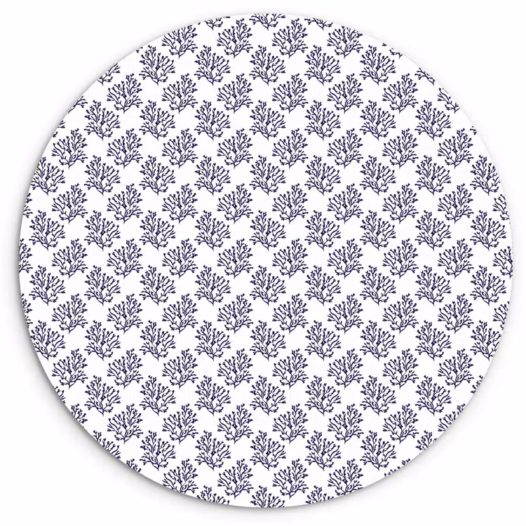 Oceaan - Koraal - Blauw - Wit Wandcirkel plexiglas klein 852 -3d