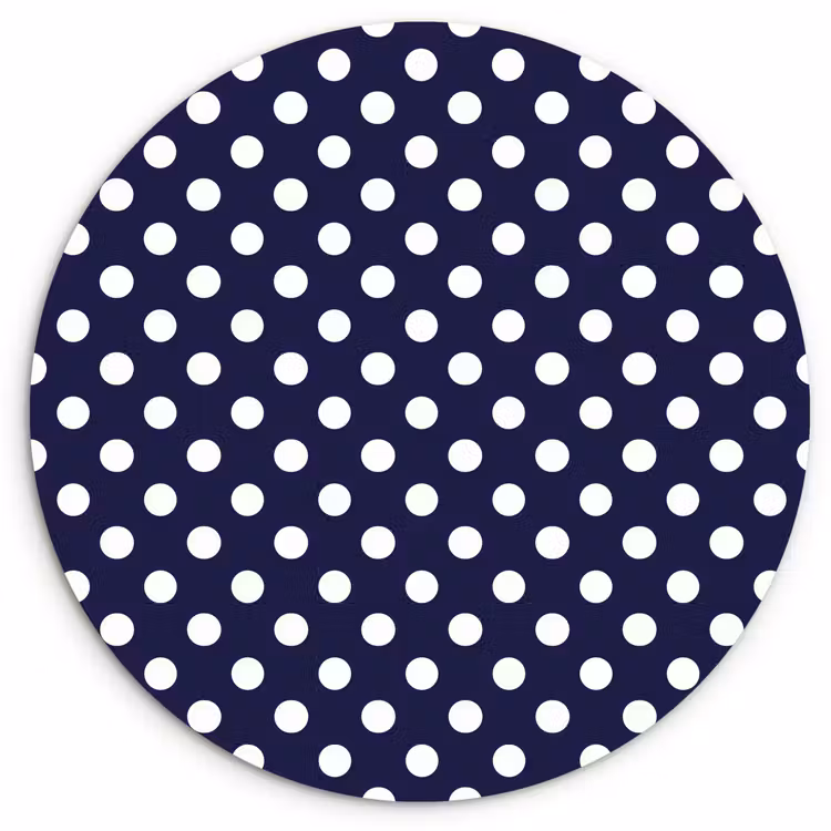 Oceaan - Stippen - Blauw - Wit Wandcirkel plexiglas klein 852 -3d
