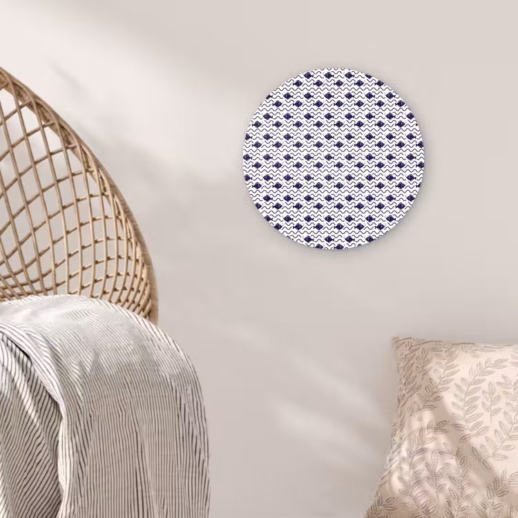 Oceaan - Visachtig - Blauw - Wit Wandcirkel plexiglas klein 852 -sfeer5