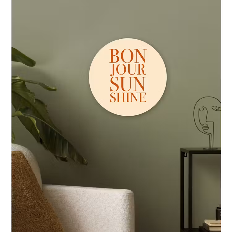 Oranje - Quote - Sun Wandcirkel plexiglas klein -sfeer3