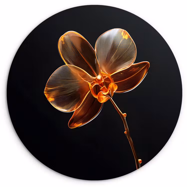 Orchidee - Doorzichtig - Bloem Wandcirkel plexiglas klein -3d