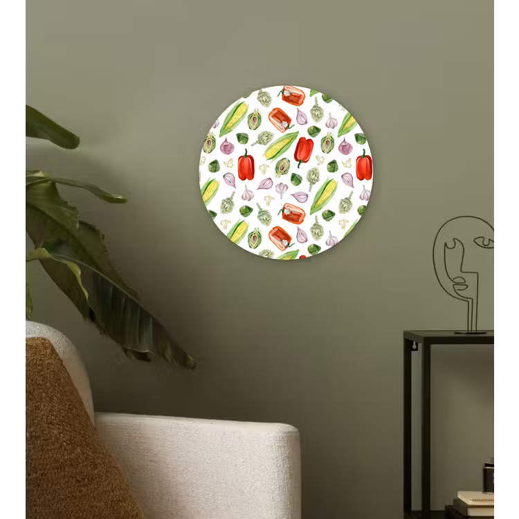 Paprika - Mais - Oost Wandcirkel plexiglas klein 852 -sfeer3