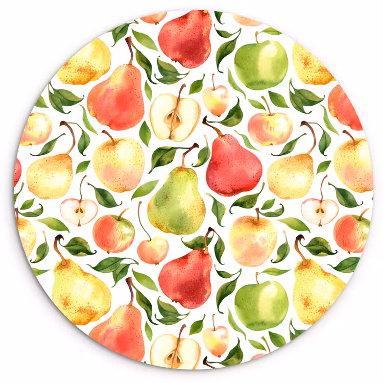 Schilder - Appels - Peren Wandcirkel plexiglas klein 852 -3d