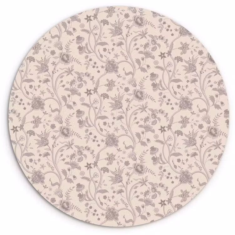 Indienne - Bloemen - Paars Wandcirkel plexiglas klein 852 -3d