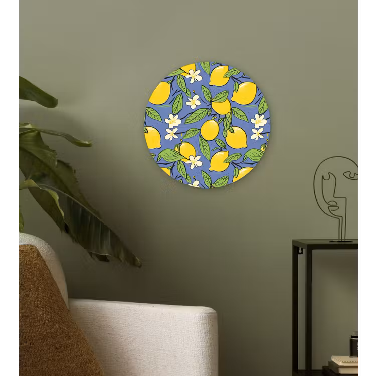 Patroon - Citroen - Illustratie Wandcirkel plexiglas klein 852 -sfeer3