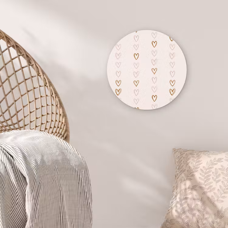 Patroon - Hartjes - Lichtroze Wandcirkel plexiglas klein 852 -sfeer5