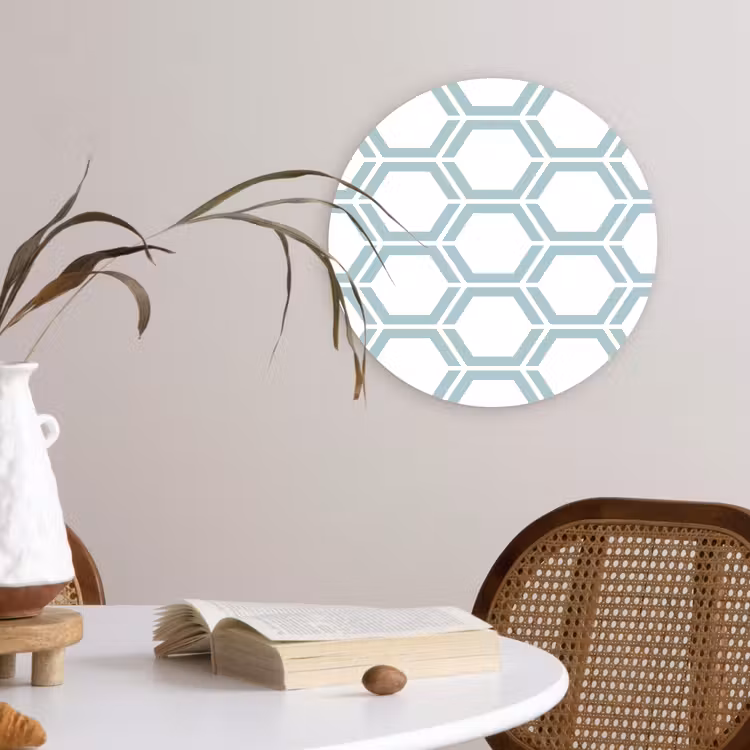 Patroon - Lijn - Design - Hexagon Wandcirkel plexiglas klein 852 -sfeer4