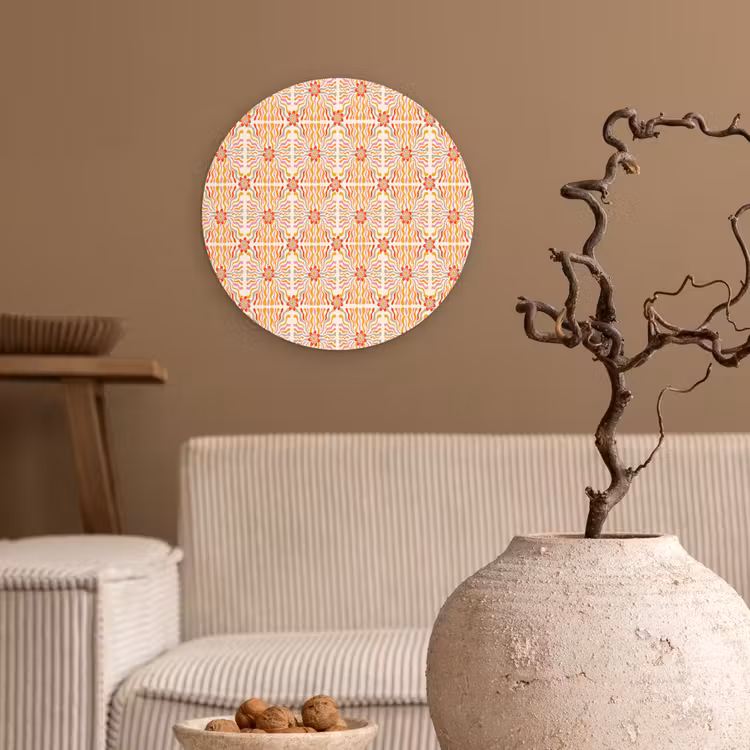 Patroon - Retro - Kleur Wandcirkel plexiglas klein 852 -sfeer1