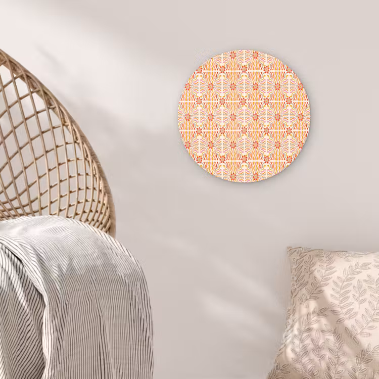 Patroon - Retro - Kleur Wandcirkel plexiglas klein 852 -sfeer5