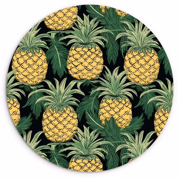 Patroon - Tropisch - Ananas - Illustratie Wandcirkel plexiglas klein 852 -3d