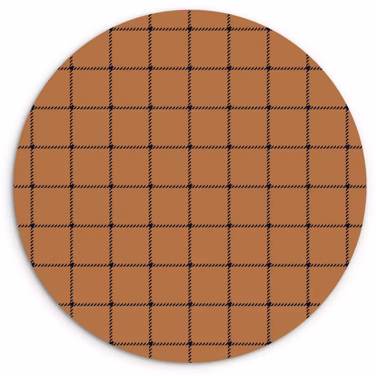 Plaid - Patroon - Vierkant - Bruin Wandcirkel plexiglas klein 852 -3d