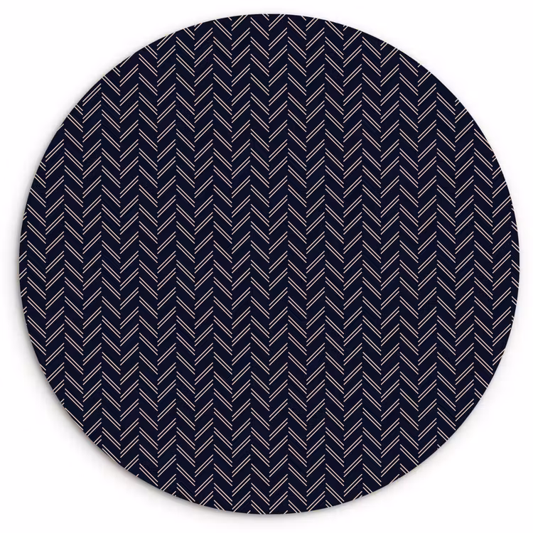 Plaid - Patroon - Visgraad - Blauw Wandcirkel plexiglas klein 852 -3d