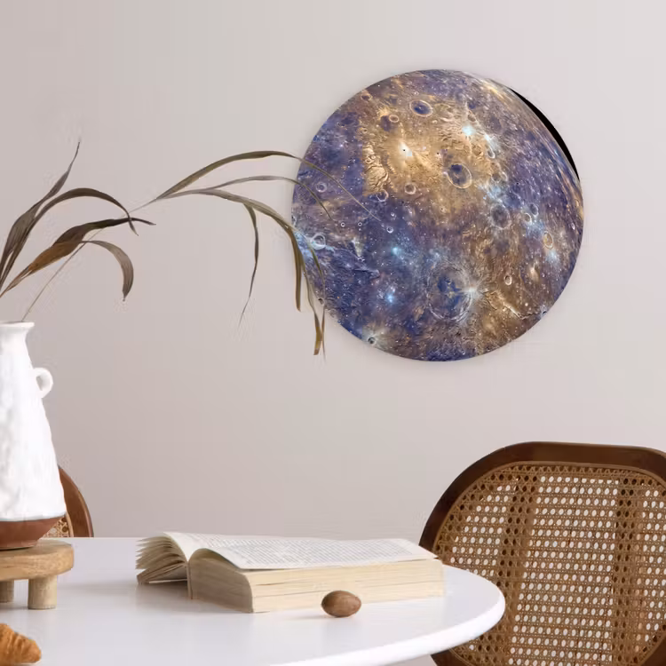 Muurcirkel glas - Planeet - Kraters - Ruimte - Planeet - Kraters - Ruimte Wandcirkel plexiglas klein
