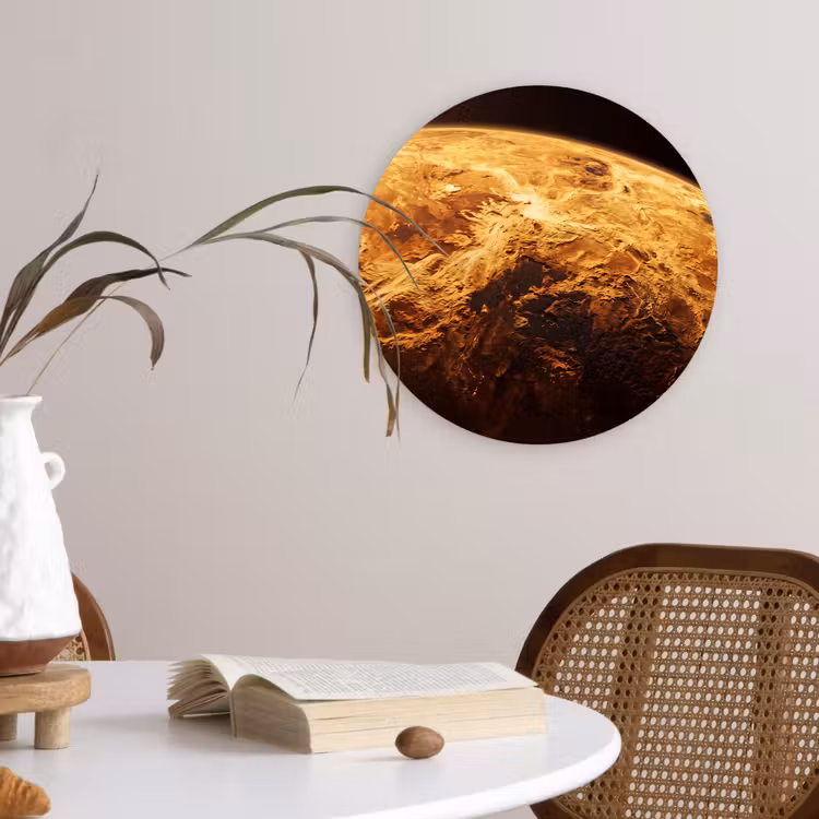 Muurcirkel glas - Planeet - Ruimte - Oranje - Planeet - Ruimte - Oranje Wandcirkel plexiglas klein