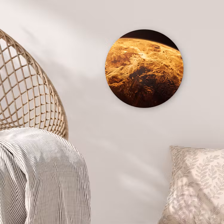Muurcirkel glas - Planeet - Ruimte - Oranje - Planeet - Ruimte - Oranje Wandcirkel plexiglas klein