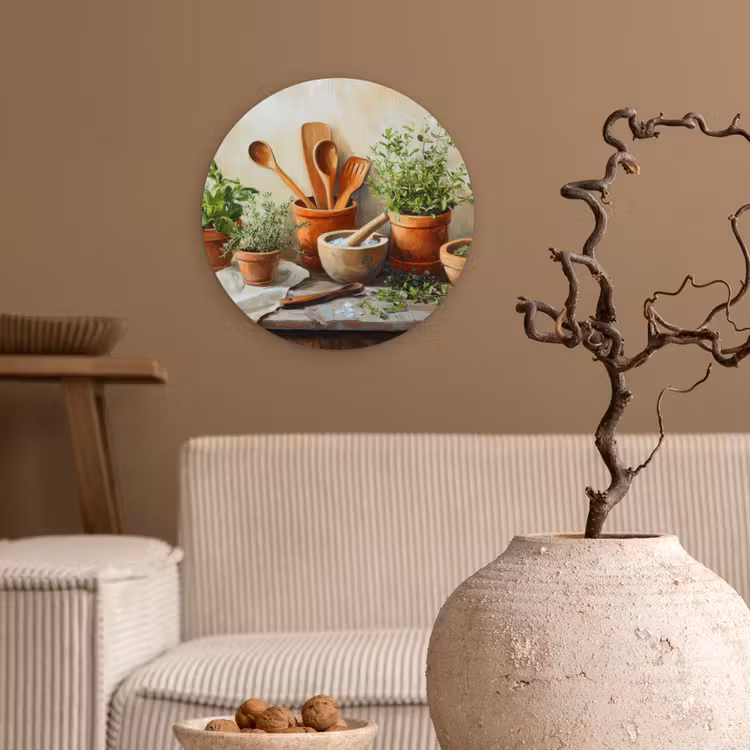 Potten - Kruiden - Hout Wandcirkel plexiglas klein -sfeer1