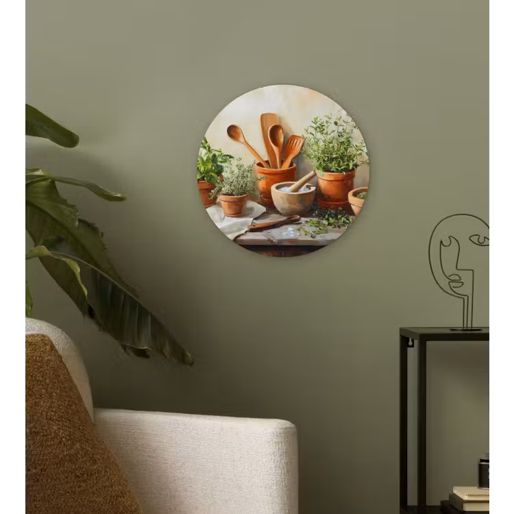 Potten - Kruiden - Hout Wandcirkel plexiglas klein -sfeer3