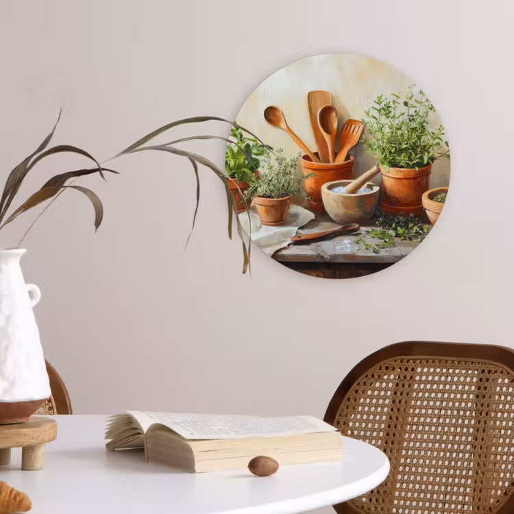 Potten - Kruiden - Hout Wandcirkel plexiglas klein -sfeer4