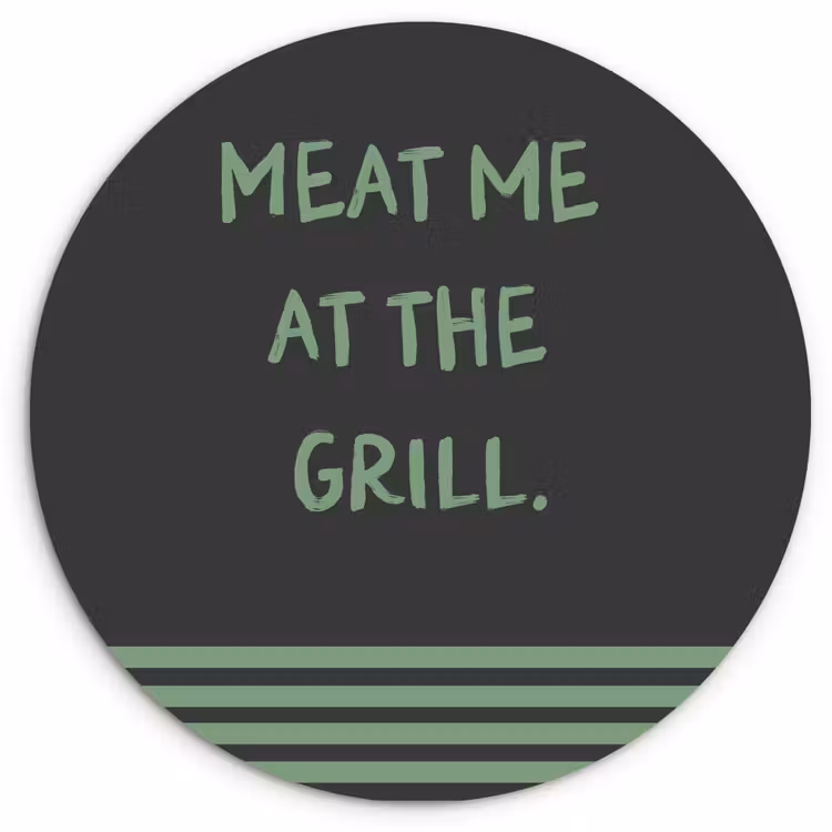 Quote - Groen - Grill - Zomer Wandcirkel plexiglas klein -3d