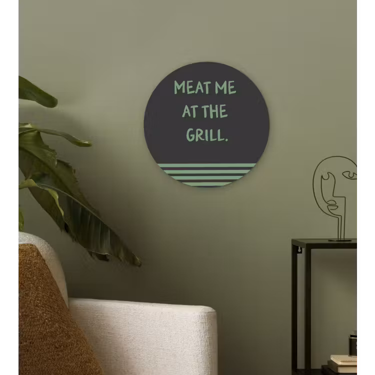 Quote - Groen - Grill - Zomer Wandcirkel plexiglas klein -sfeer3