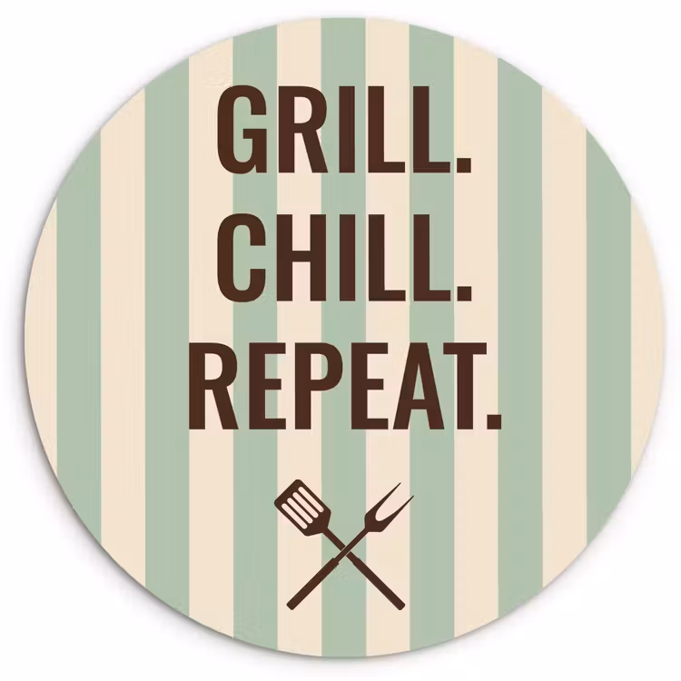 Quote - Strepen - Grill Wandcirkel plexiglas klein -3d